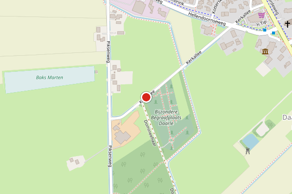 Brandweer-melding op Kerkallee, Daarle op 27 juni, kaart-overzicht